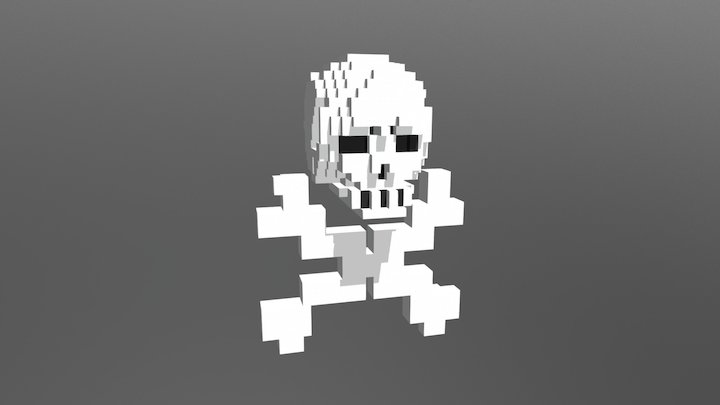 Skull 3D Voxel Art 3D Model
