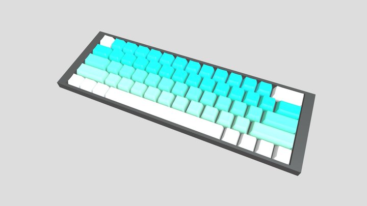 white to cyan shade 60% keyboard – Free 3D Model STL
