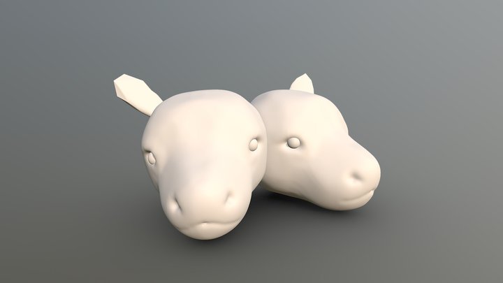 Double Headed Cow Charm 3D Model