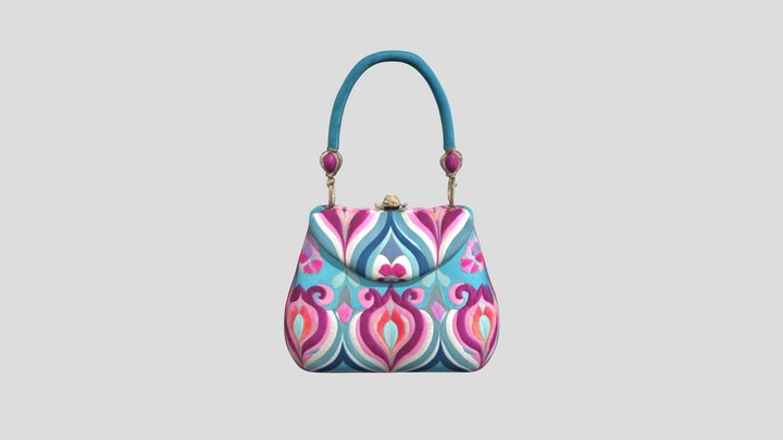 Vibrant Tapestry Handbag 3D Model