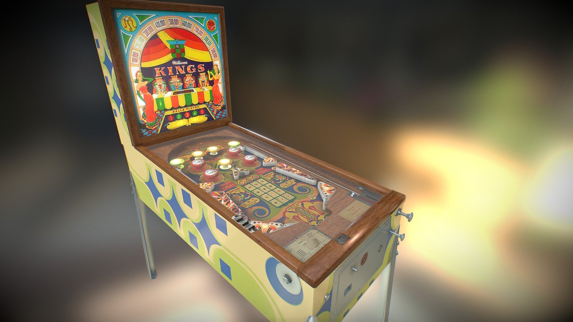 Pinball, Kings 3D model by tuncer [b213ac6] Sketchfab
