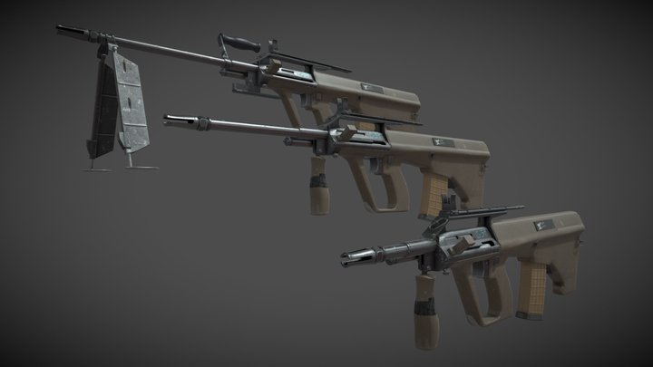 Aug Weapons 3D Model