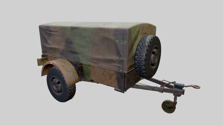 Military Trailer 3D Model