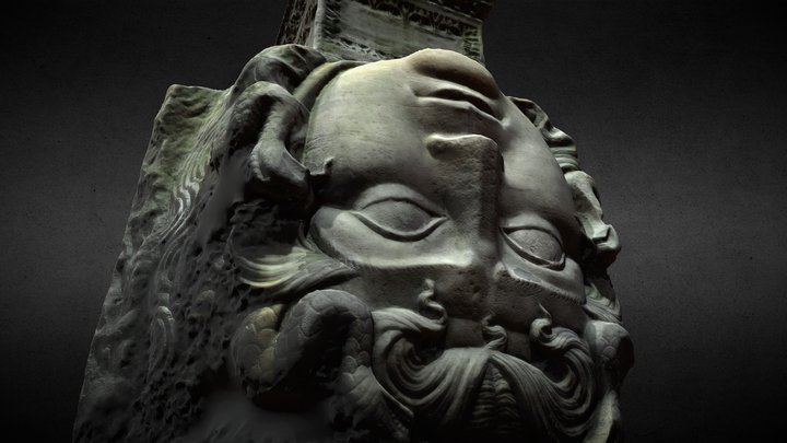 Medusa's Head 2, Basilica Cisterna, Istanbul 3D Model