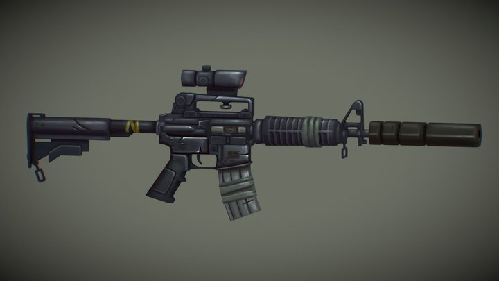 Stylized Low Poly M733 3D Model