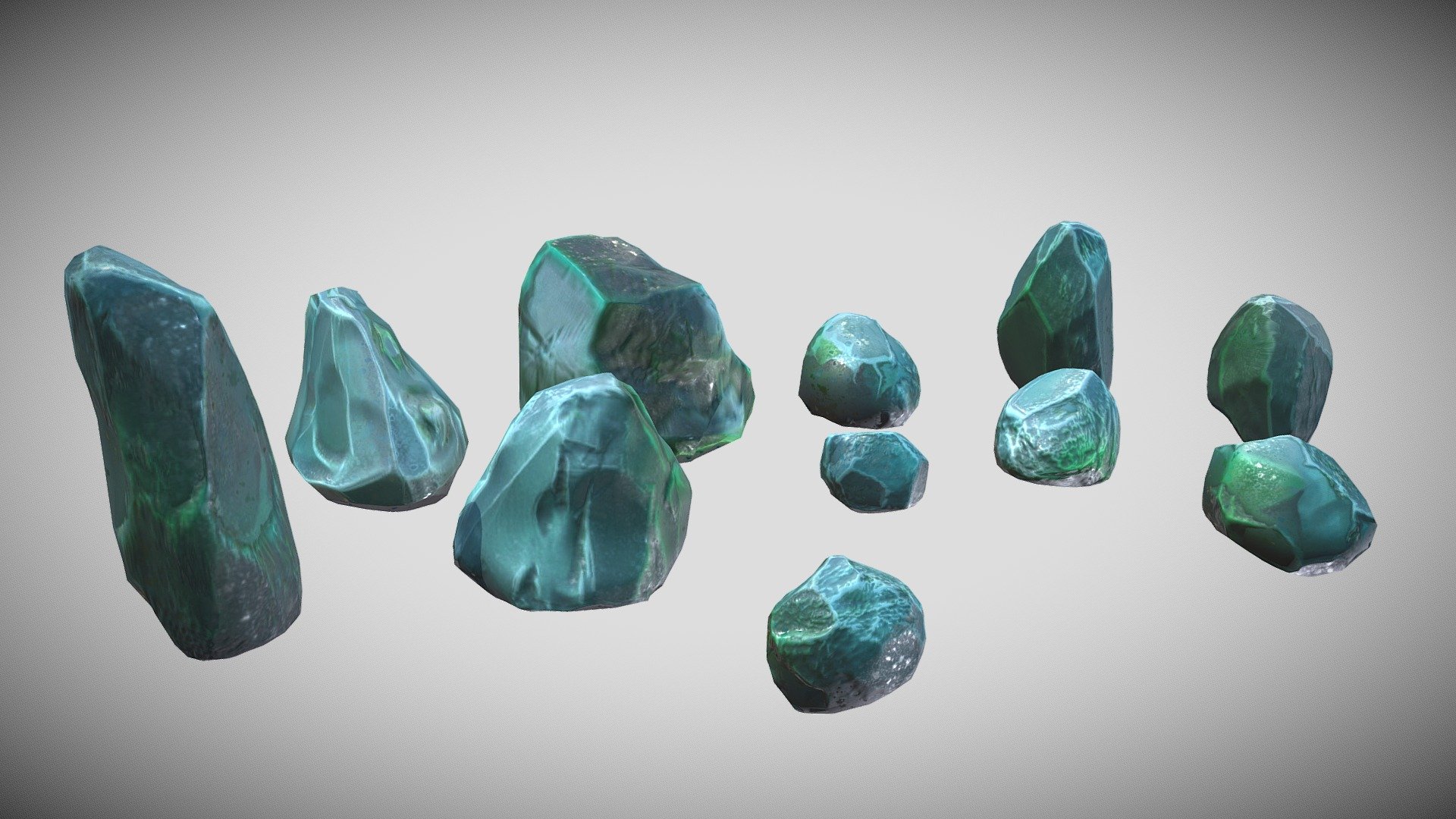 Handpainted Stylized Mossy Rocks Pack (Low Poly) - 3D model by ...