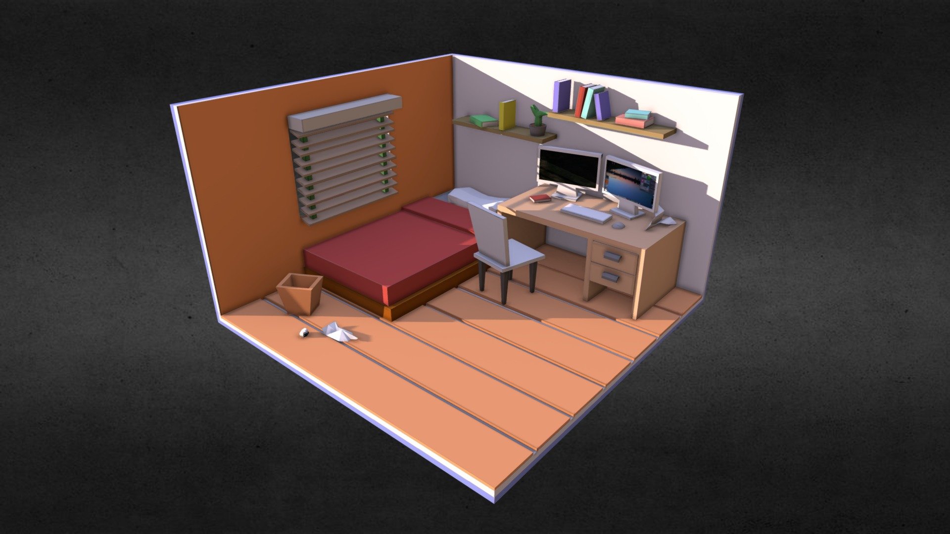 3д комната создать. Лоу Поли 3д рум. Low Poly комната Blender. 3д Лоу Поли комната. Room lowpoly 3d.