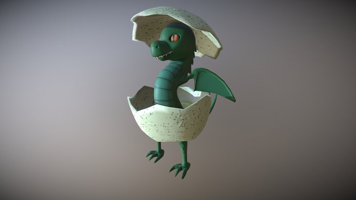 Dragon Baby - Green 3D Model