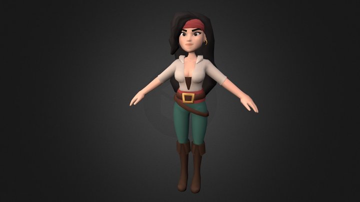 Female Pirate 3D Model