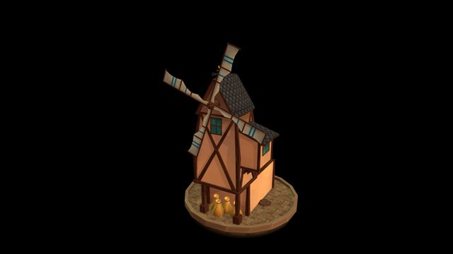 Windmill Scene 3D Model