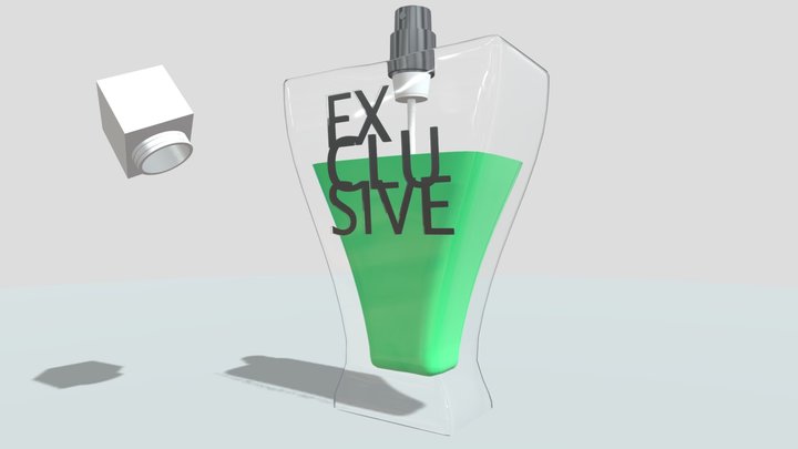 Perfume Bottle Elegant Glass 3D Model