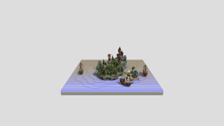 Island Town 3D Model