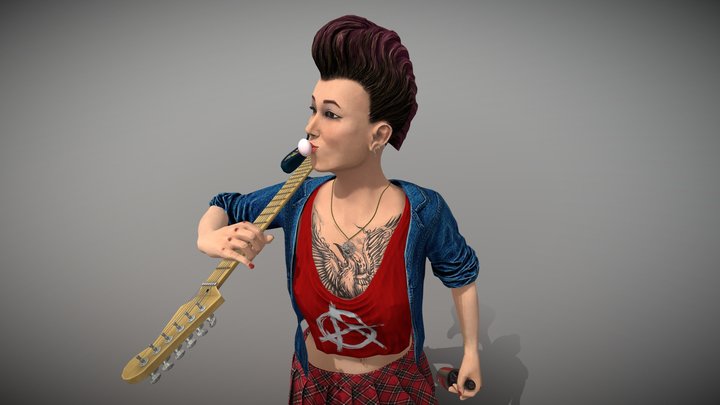 Sexy Punk Girl 3D Model