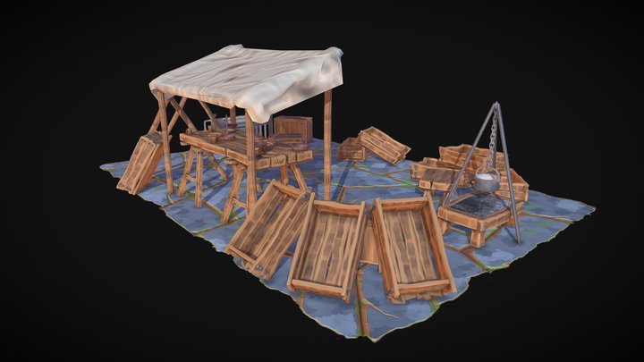 Medieval Stall 3D Model