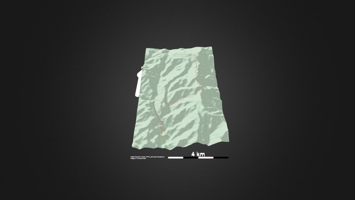 神农架_等高地图 – Free 3D Model STL