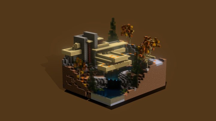 Minecraft Fallingwater 3D Model
