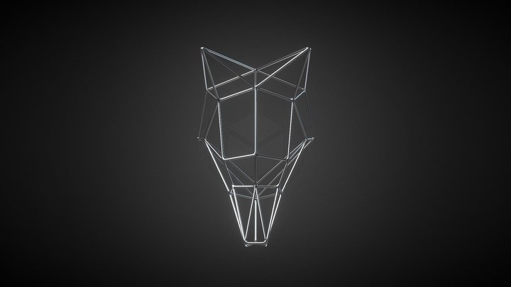 Wolf head lowpoly 3D Model