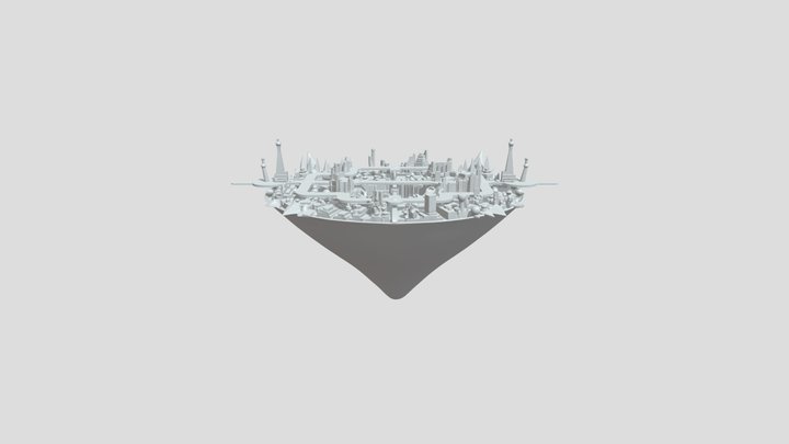 Futuristic circular landscape map 3D Model