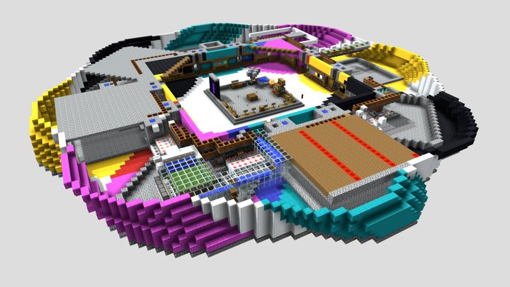 Skyblock Central Base - Colour & Materials Test 3D Model