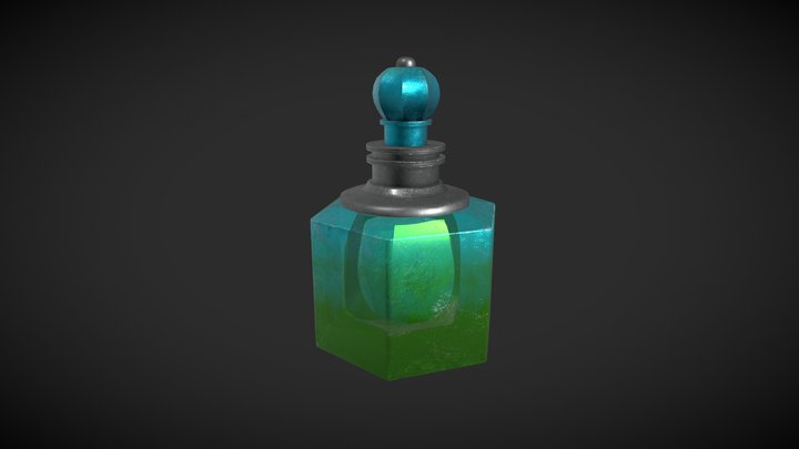 Perfume Bottle (Aqua Green) 3D Model