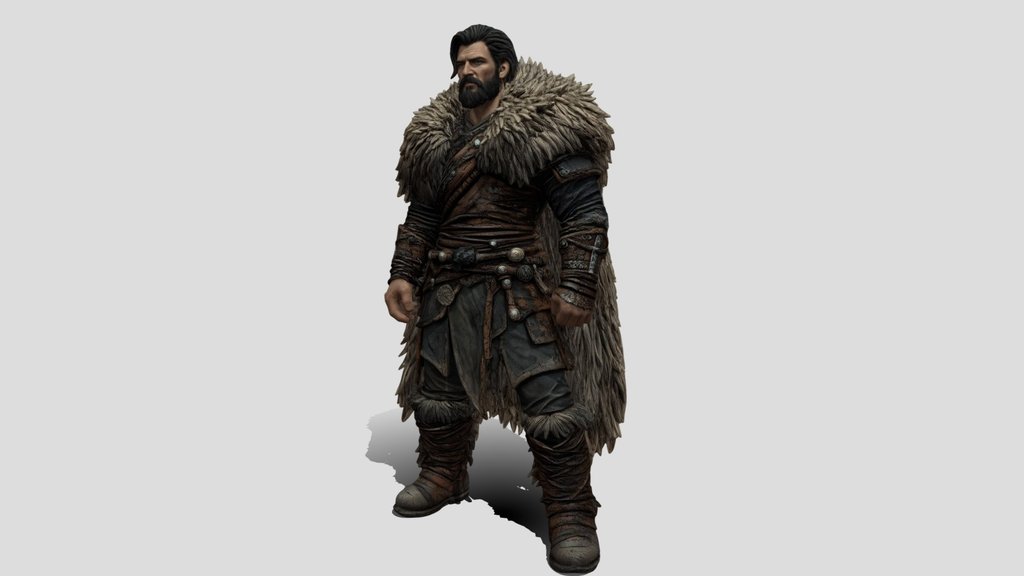 Fur-Clad Warlord 3D Model Free