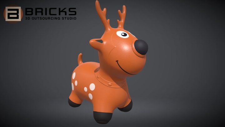 Jumping Deer Toy 3D Model