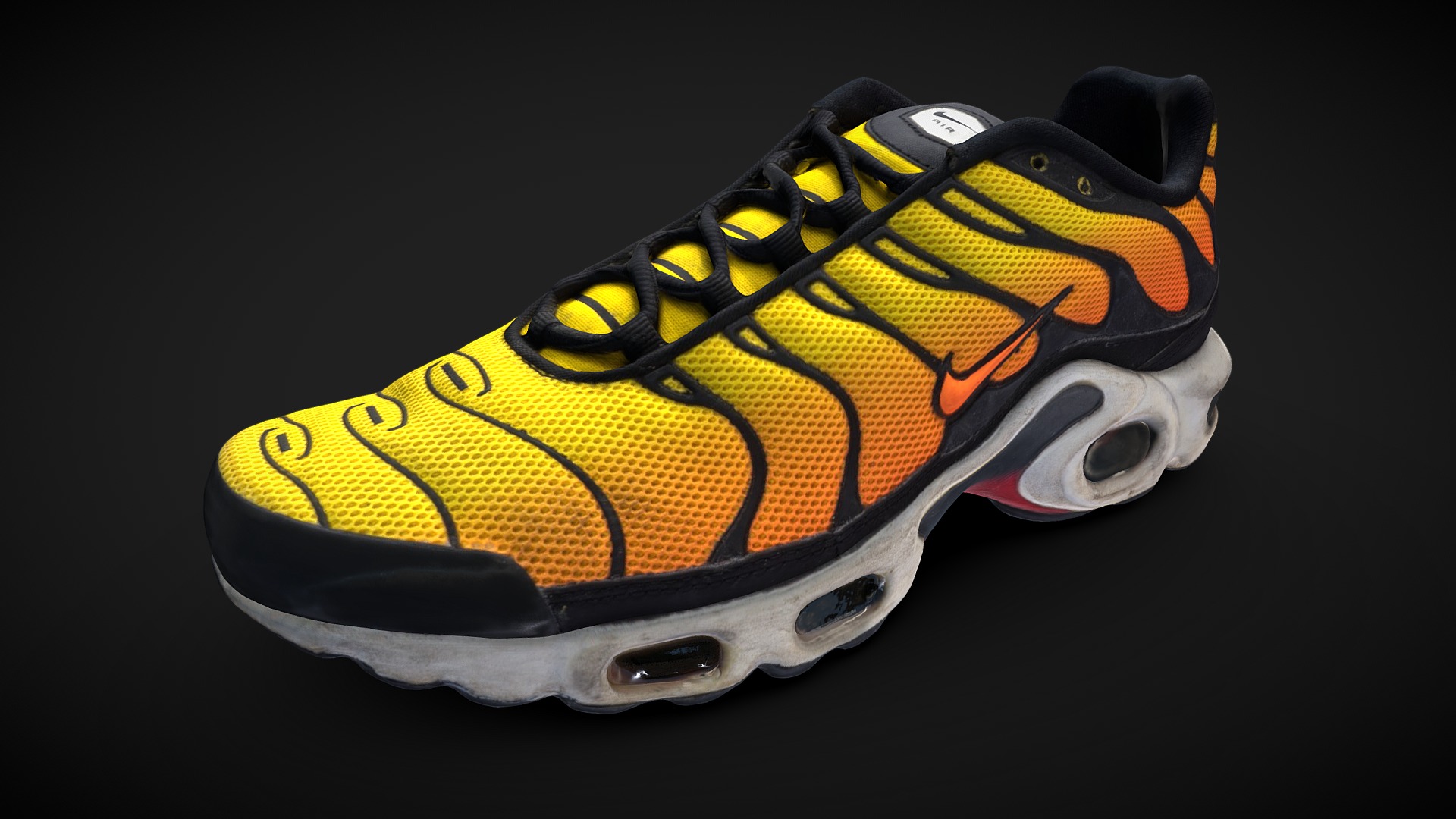 3D model Nike Shoe Study 2 - This is a 3D model of the Nike Shoe Study 2. The 3D model is about a black and yellow shoe.