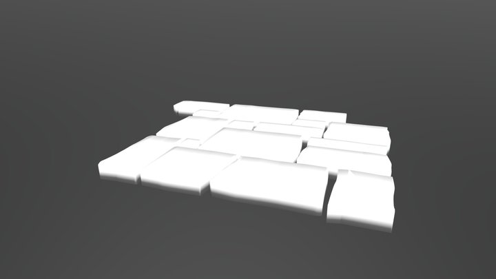 Paving Stones Squares Rectangles Roughly Square 3D Model