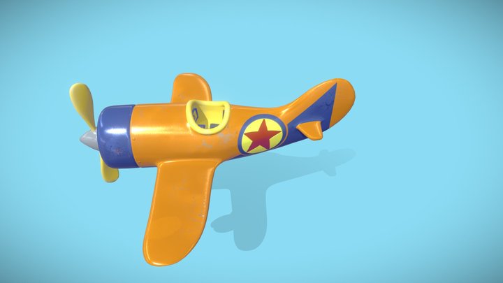 Cartoon Toy-Plane 3D Model