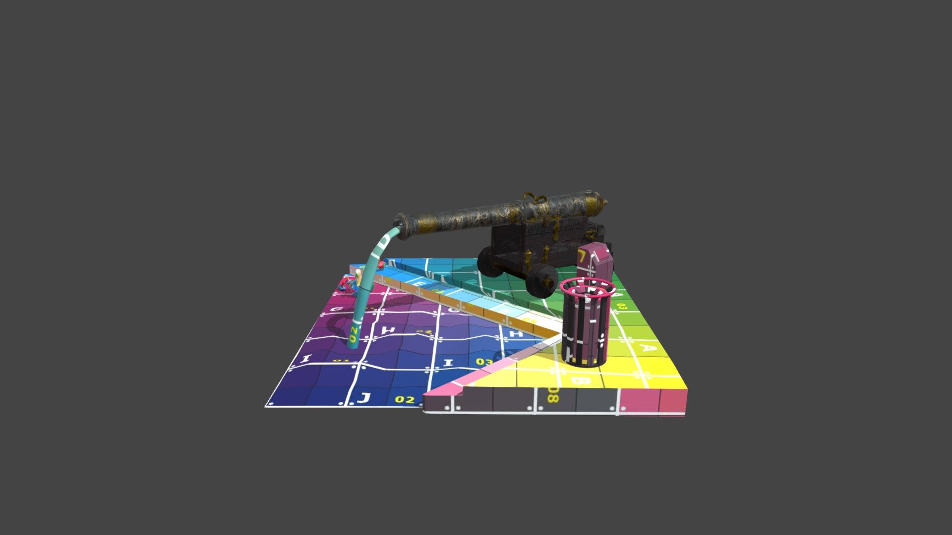 Cannon Fountain LowPoly Environment