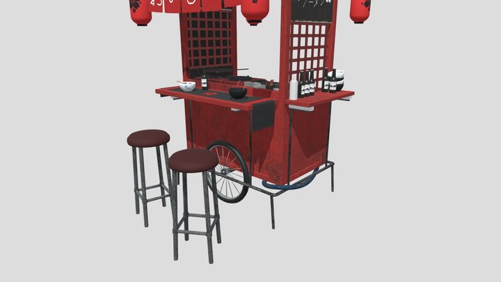 Ramen Cart 3D Model