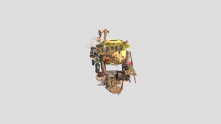 Slaves Shop Facade - ExamDAE 3D Model