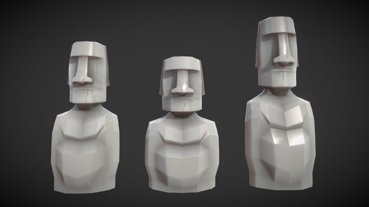 Moai Stone Head 🗿🗿🗿  Low Poly Stylized