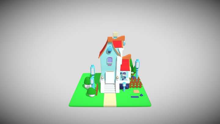Stylised House Scene – Modello 3D gratuito STL