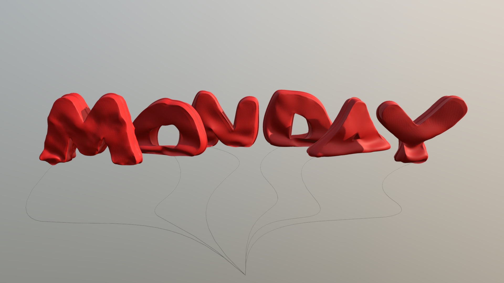 3D model MondayDown - This is a 3D model of the MondayDown. The 3D model is about a pair of red shoes.