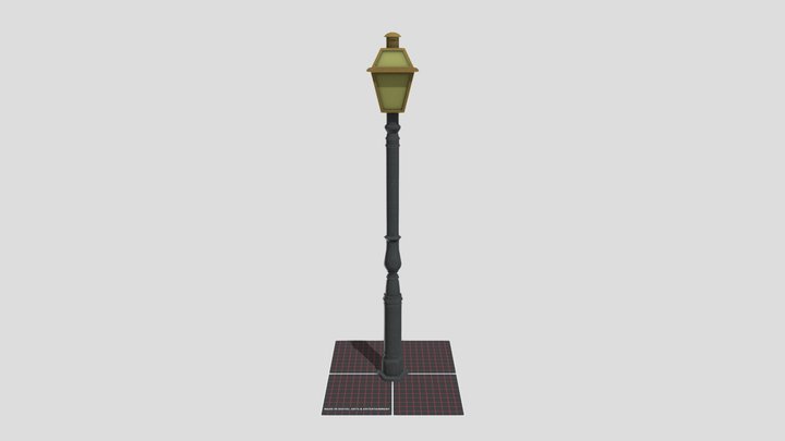 French Victorian Streetlamp WW2 3D Model