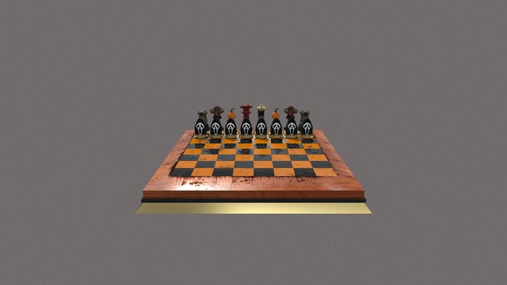 Horror Themed Chess Piece 3D Model