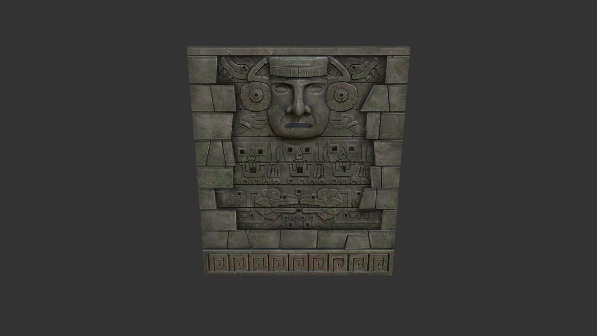 Mayan brick wall with Relief