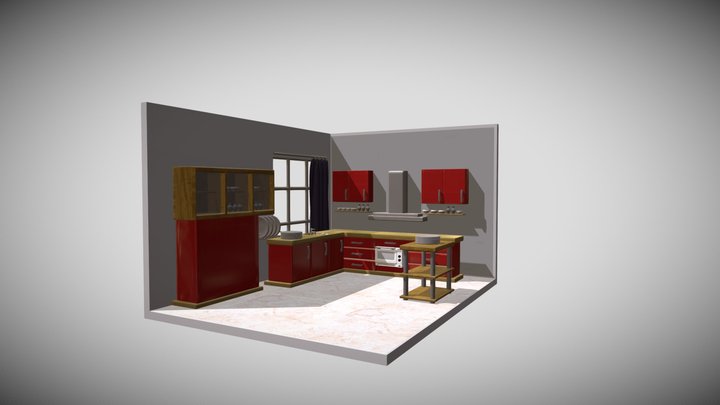 Kitchen Interior 3D Model 3D Model