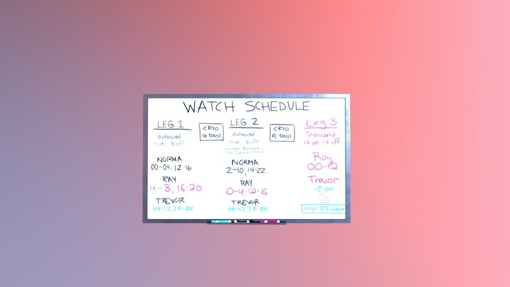 Watch Schedule Whiteboard 3D Model