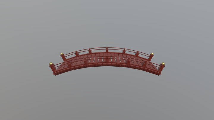 Chinese Old Wood Bridge 3D Model