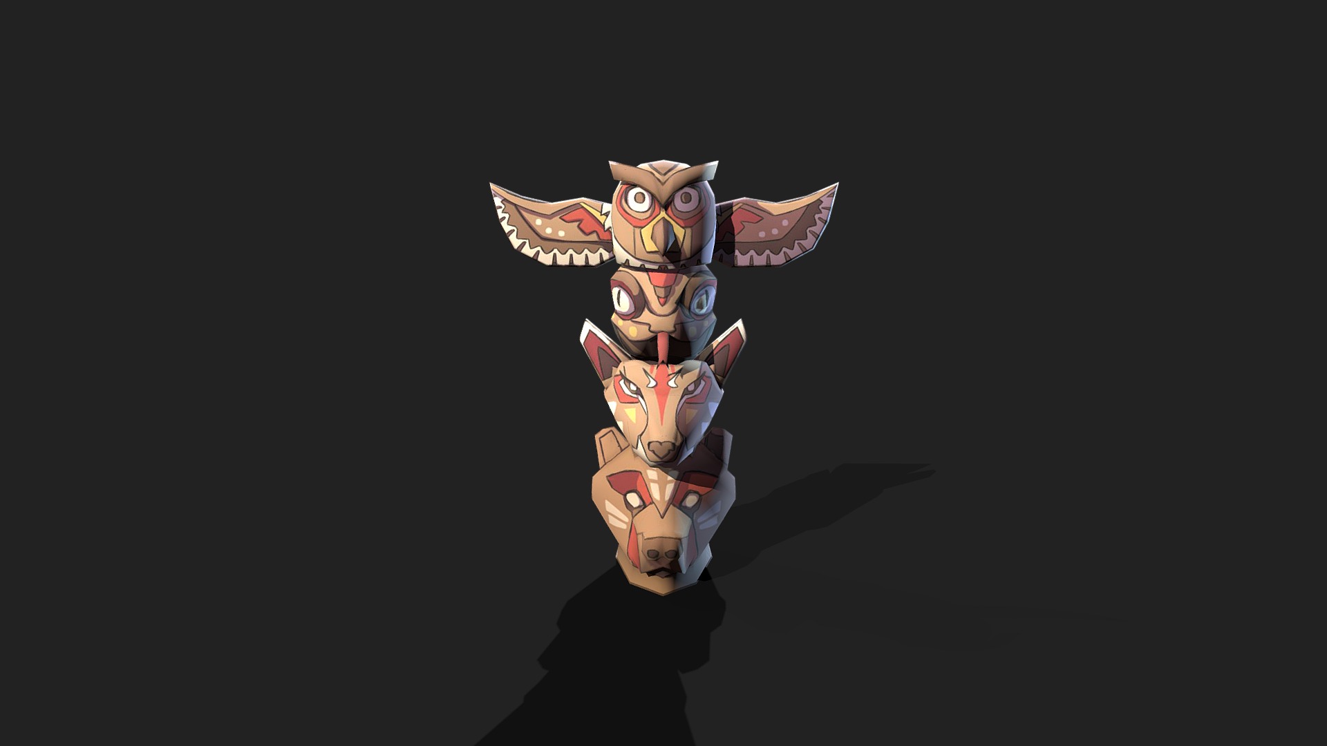3D model Low Poly Fantasy Totem – L-Poly Props Series - This is a 3D model of the Low Poly Fantasy Totem - L-Poly Props Series. The 3D model is about a person wearing a mask.