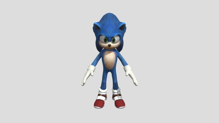 Movie Sonic Realistic Model 3D Model
