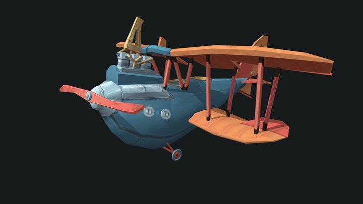 stylized lvg cvi WOI plane - the flying circus 3D Model