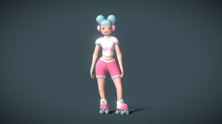 Skater Girl 3D Model