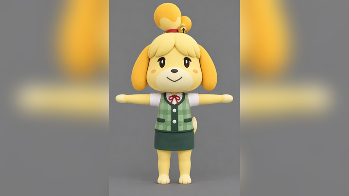 Isabelle (Animal Crossing) T-Pose 3D Model