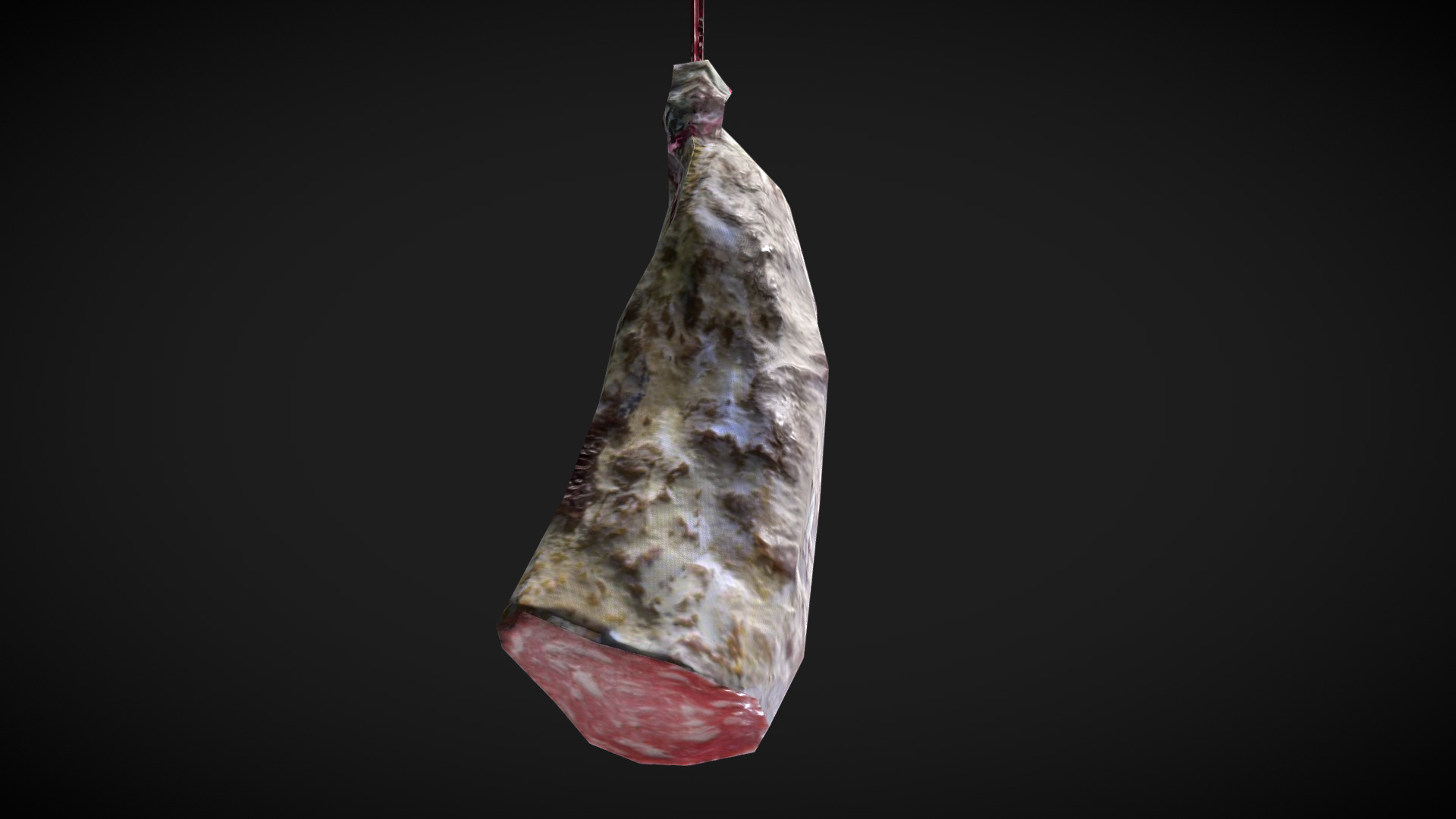 3D model Dry sausage –  low poly - This is a 3D model of the Dry sausage -  low poly. The 3D model is about a close-up of a fish.