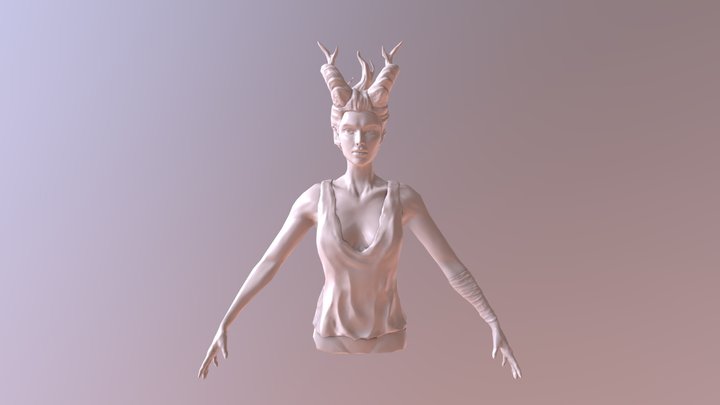 The Girl - Game res character torso 3D Model