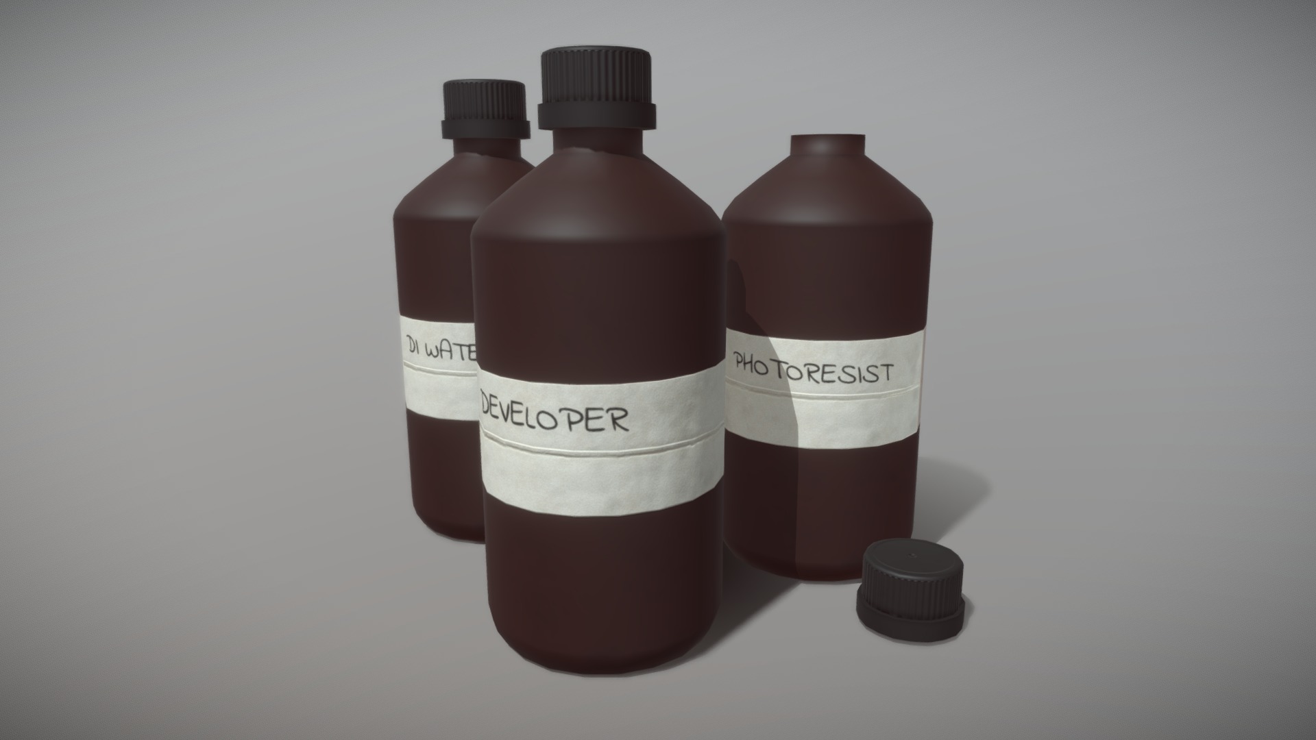 3D model Bottles – Low Poly - This is a 3D model of the Bottles - Low Poly. The 3D model is about a group of bottles.