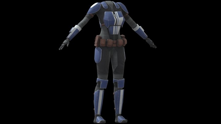 Female Mandalorian Armor 3D Model